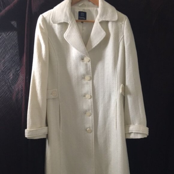 Vintage Textured Full Length Winter Coat - Size 7 - Picture 1 of 6